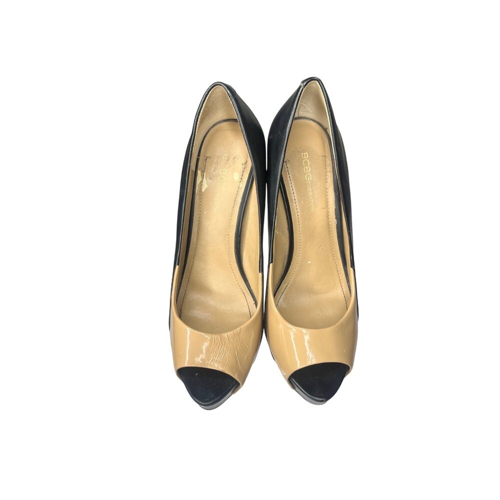 BCBGeneration Heels Size 8 1/2‎ Black/Beige Business Casual Classic Comfortable